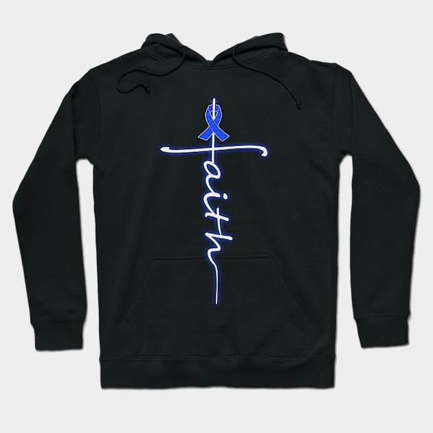 Faith Christian Chronic Fatigue Syndrome Awareness Blue Ribbon Warrior Hoodie by celsaclaudio506